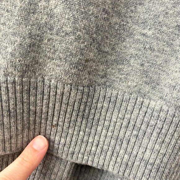 Diane Von Furstenberg Sweater Dress Size P (Small) Gray Ribbed Knit Round Neck - Picture 12 of 16